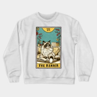 The Reader tarot deck | Funny cat and books Crewneck Sweatshirt